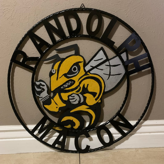 RANDOLPH MACON CUSTOM METAL VINTAGE CRAFT TEAM SIGN HANDMADE 12",18",24",32" SIZES