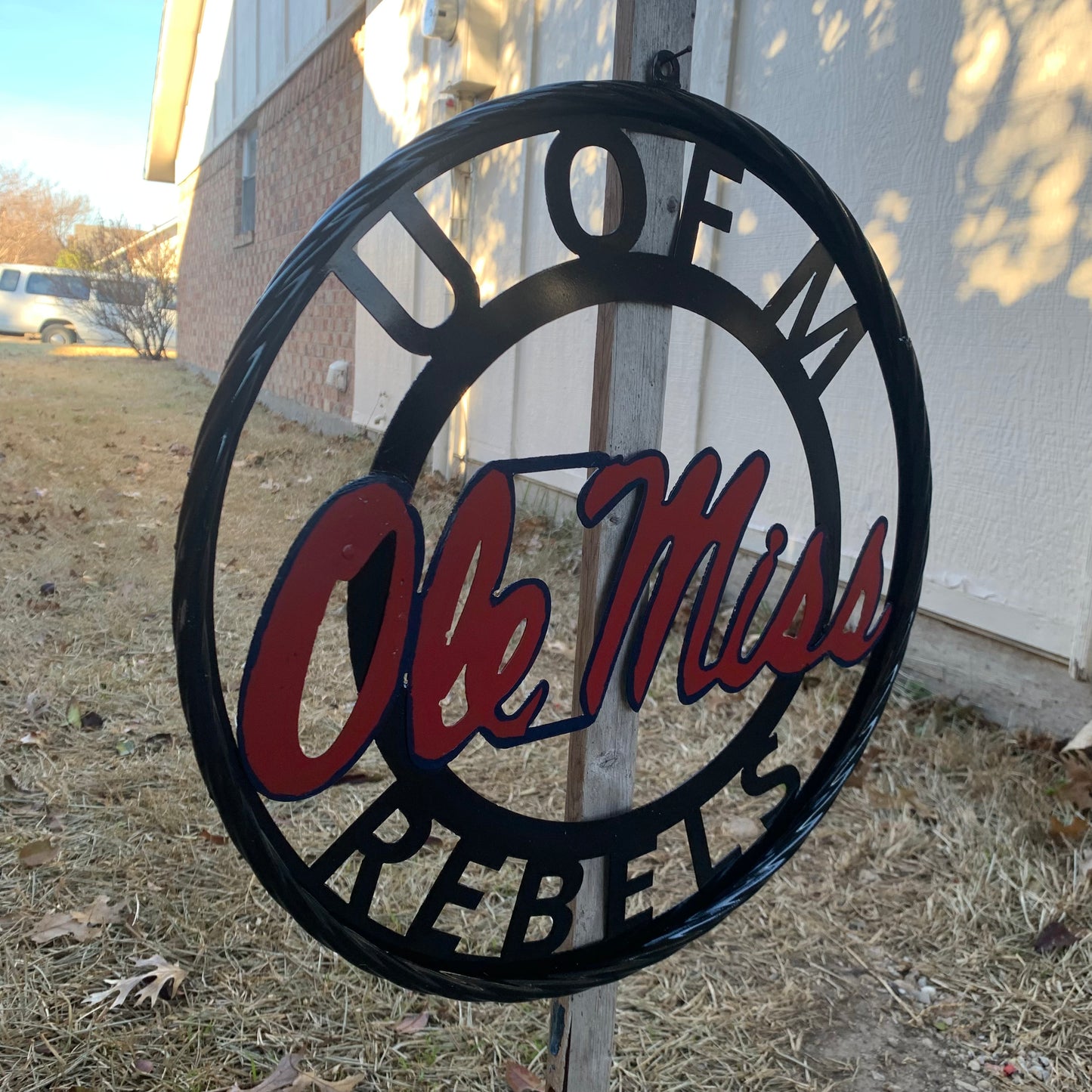 OLE MISS REBELS MISSISSIPPI CUSTOM METAL VINTAGE CRAFT TEAM SIGN WESTERN HOME DECOR HANDMADE