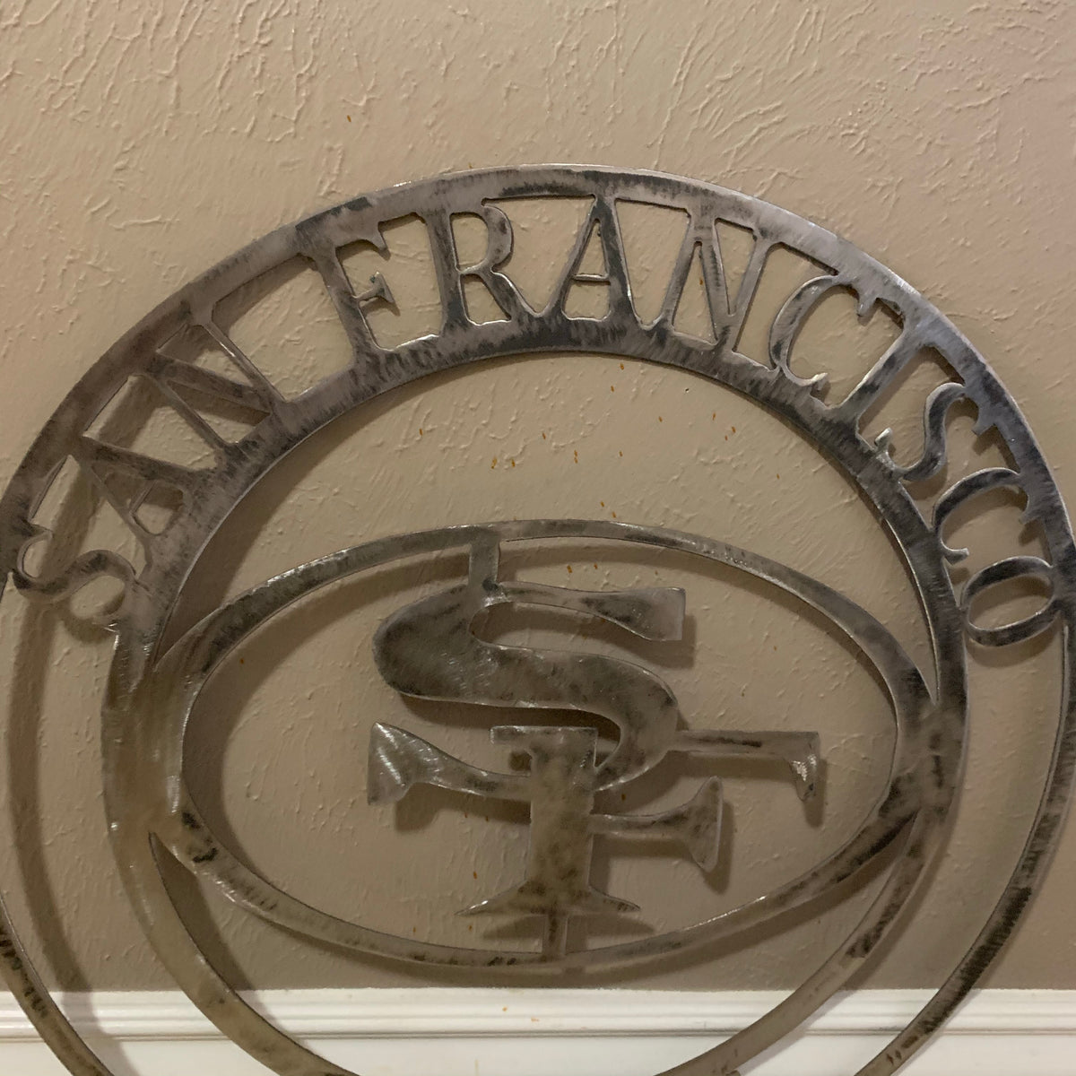 SAN FRANCISCO 49ERS METAL CUSTOM VINTAGE RAW METAL CRAFT TEAM SIGN HANDMADE 12",18",24",32",36",40",50"