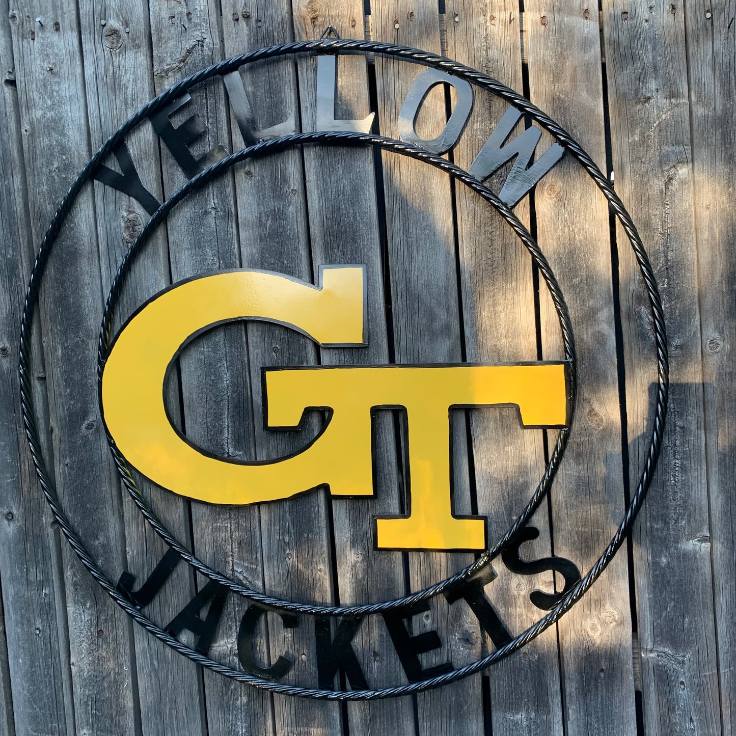 GEORGIA TECH YELLOW JACKETS CUSTOM METAL VINTAGE CRAFT SIGN TEAM WALL ART WESTERN HOME DECOR HANDMADE 12",18",24",32",36"