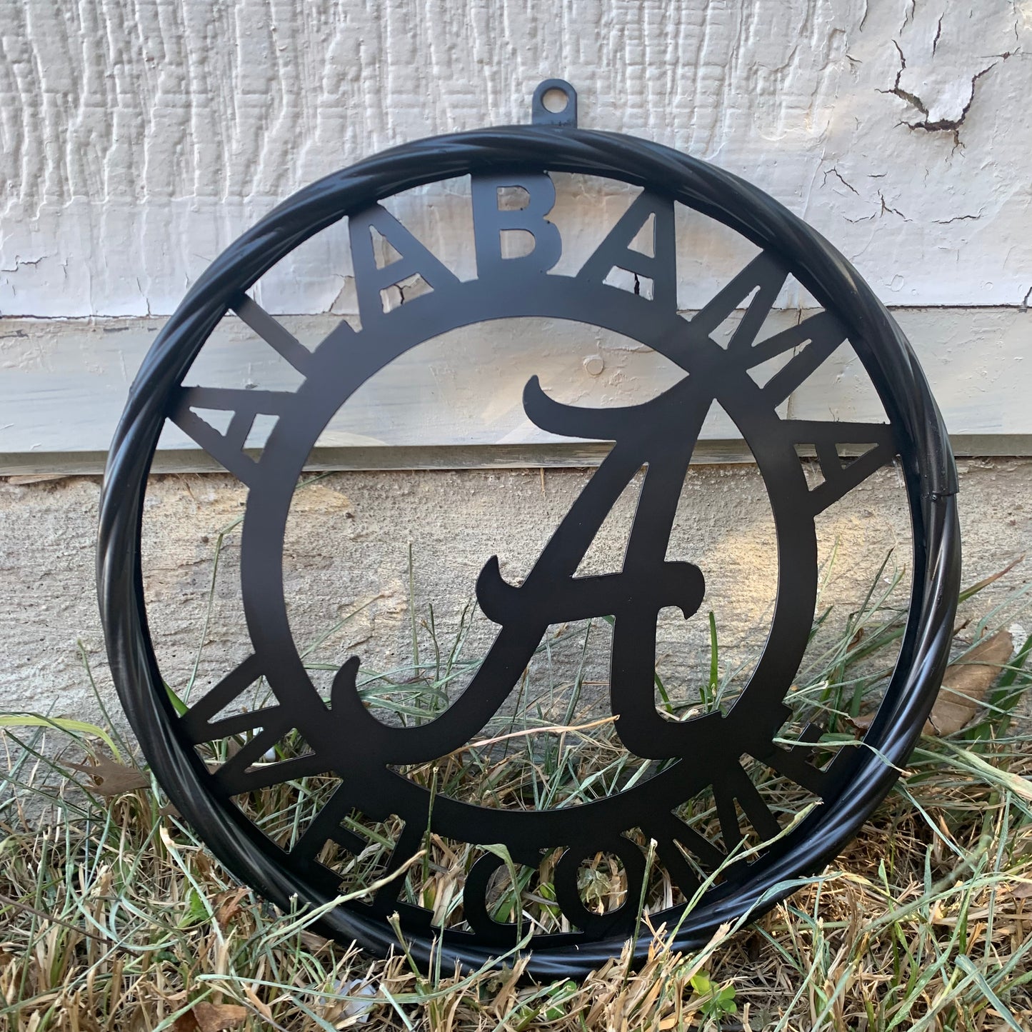 ALABAMA WELCOME CUSTOM ALL BLACK METAL VINTAGE SIGN TEAM HANDMADE
