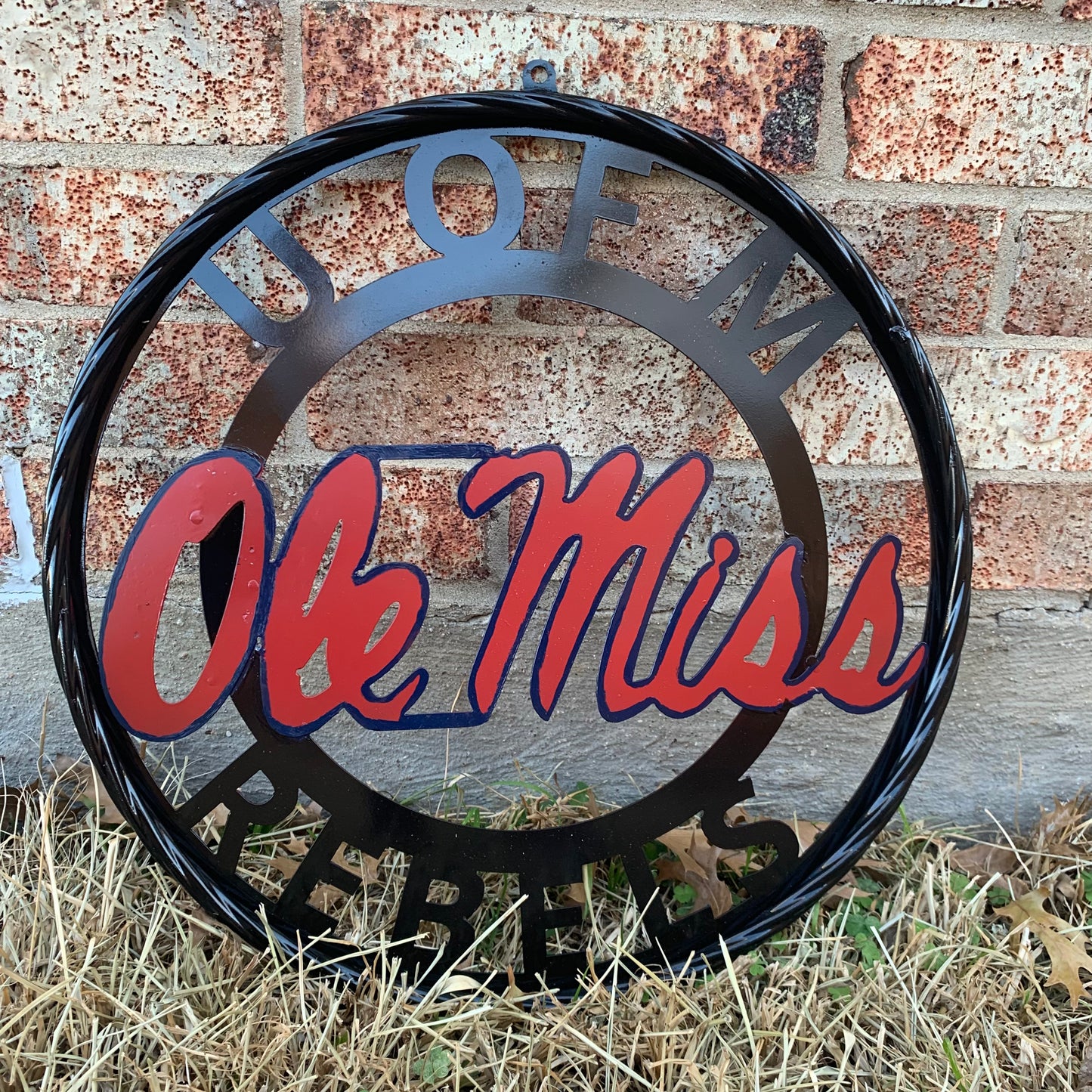 OLE MISS REBELS MISSISSIPPI CUSTOM METAL VINTAGE CRAFT TEAM SIGN WESTERN HOME DECOR HANDMADE