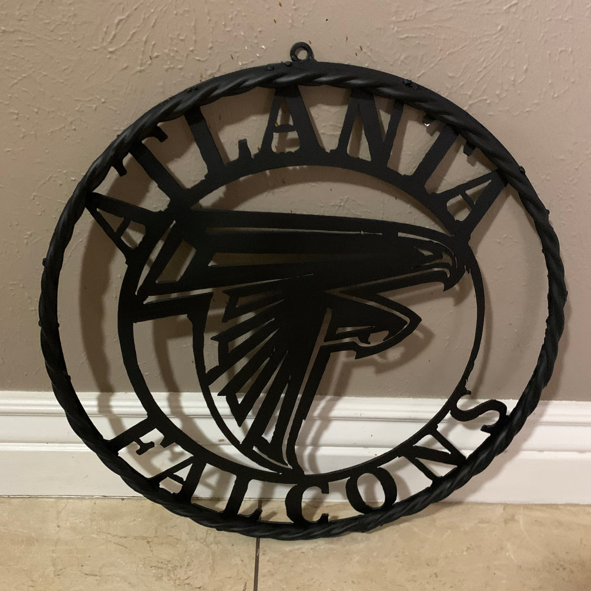 12",18",24",32",36" ATLANTA FALCONS BLACK METAL CUSTOM METAL VINTAGE CRAFT SIGN FOOTBALL TEAM WESTERN HOME DECOR HANDMADE