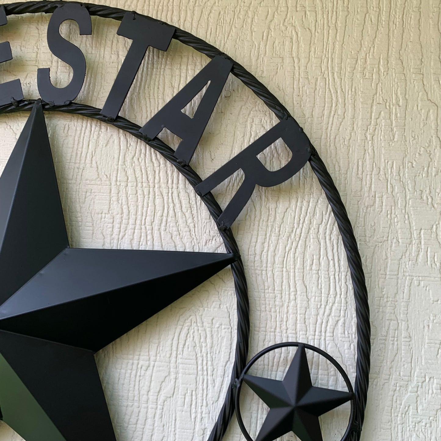 LONESTAR GARAGE STYLE CUSTOM BARN NAME STAR LONESTAR GARAGE METAL NAME BARN STAR WITH TWISTED ROPE RING 3d STAR ART WESTERN HOME DECOR RUSTIC BROWN