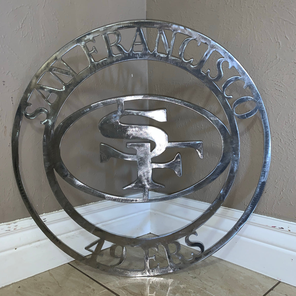 SAN FRANCISCO 49ERS METAL CUSTOM VINTAGE RAW METAL CRAFT TEAM SIGN HANDMADE 12",18",24",32",36",40",50"