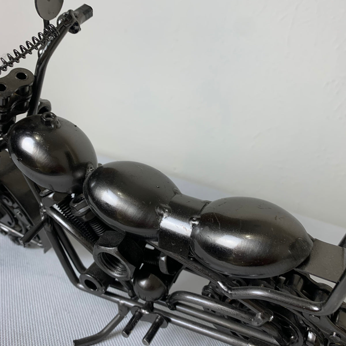 12" HARLEY STYLE MOTORCYCLE GUN METAL WESTERN HOME BAR DECOR NEW