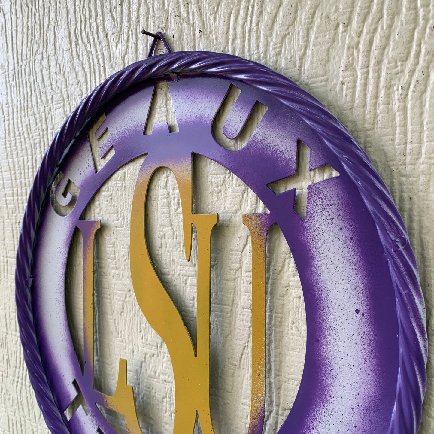 12",18",24",32" LSU GEAUX TIGERS CUSTOM METAL VINTAGE CRAFT SIGN TEAM WALL ART WESTERN HOME DECOR
