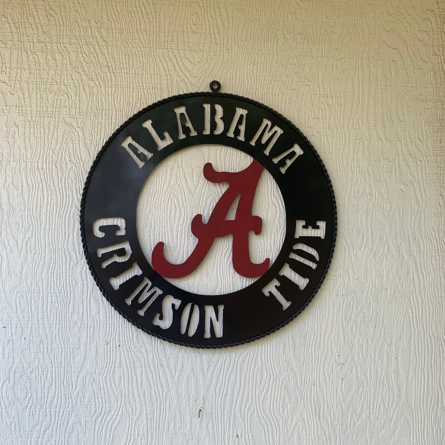 ALABAMA CRIMSON TIDE WIDE BAND RING CUSTOM METAL VINTAGE SIGN TEAM HANDMADE
