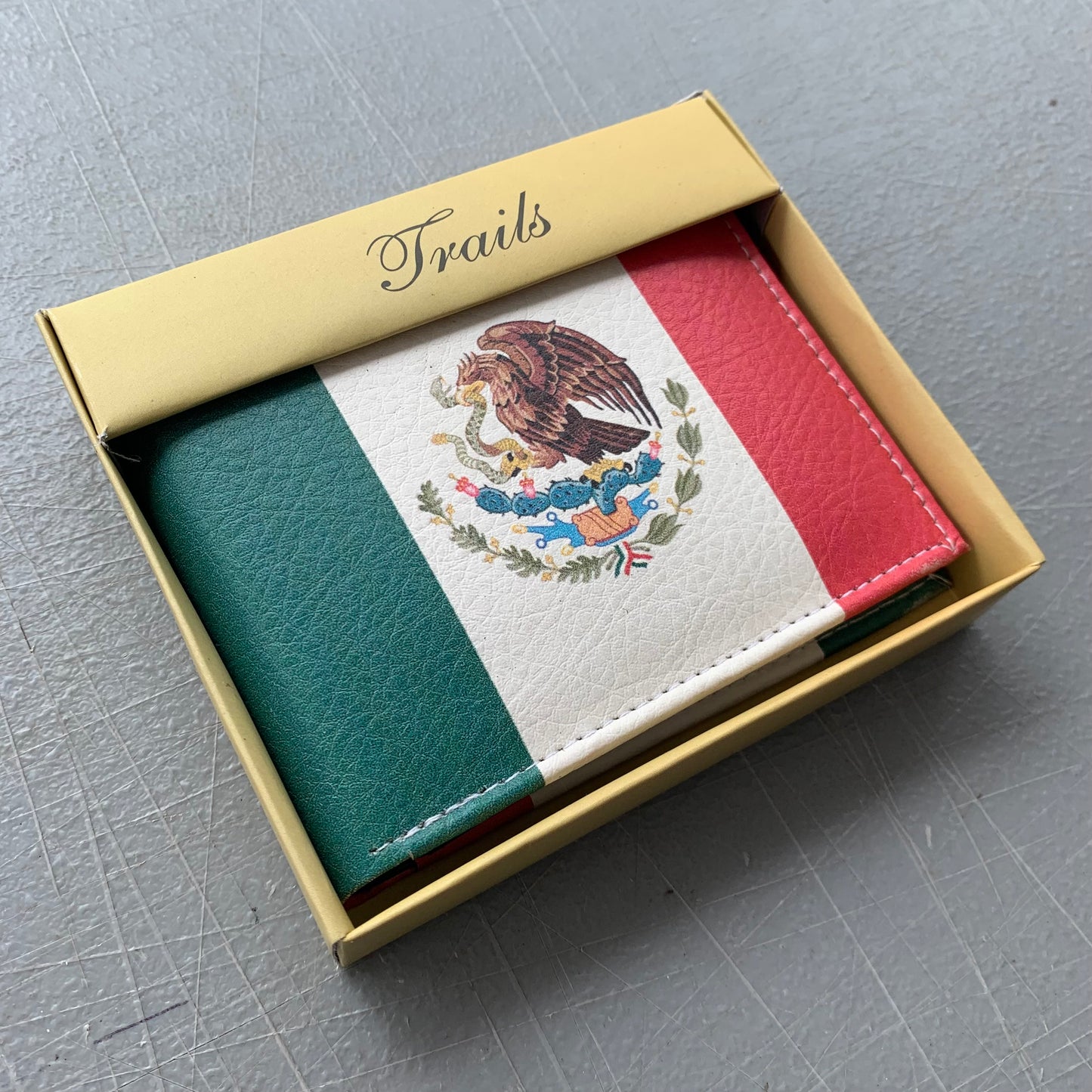 5" MEXICO FLAG WALLET LEATHER BIFOLD WALLET NEW