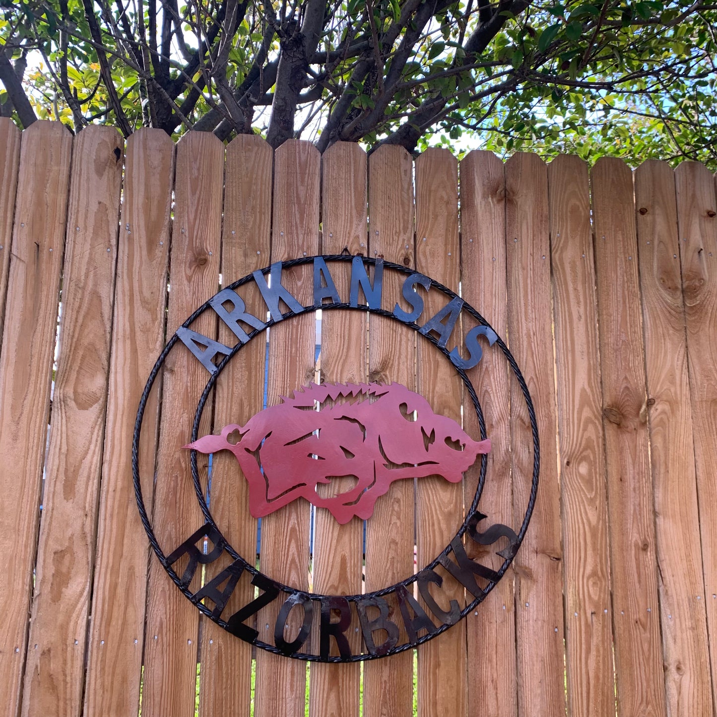 ARKANSAS RAZORBACKS CUSTOM METAL VINTAGE CRAFT SIGN TEAM WALL ART WESTERN HOME DECOR HANDAMADE
