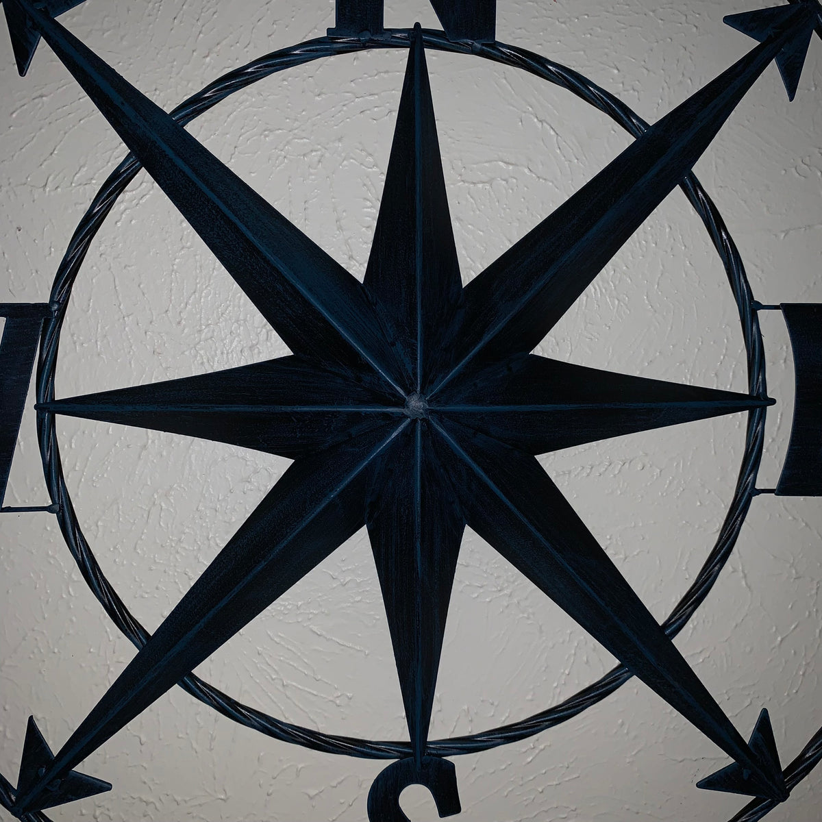 COMPASS NAVY BLUE 24" METAL SIGN WESTERN HOME DECOR HANDMADE NEW