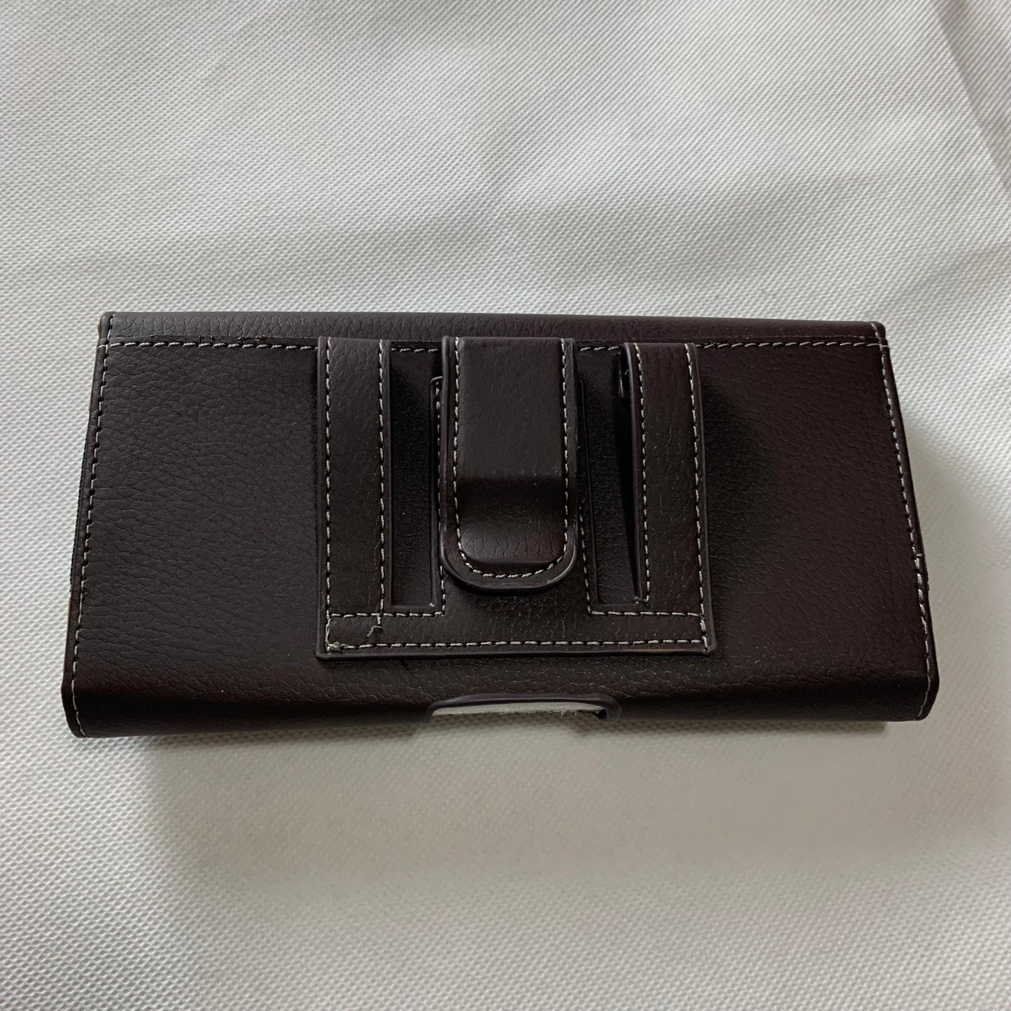 6.6" LUXMO COFFEE BROWN LEATHER EXTRA LARGE POUCH BELT LOOP HOLSTER CELL PHONE CASE UNIVERSAL OVERSIZE #LU20