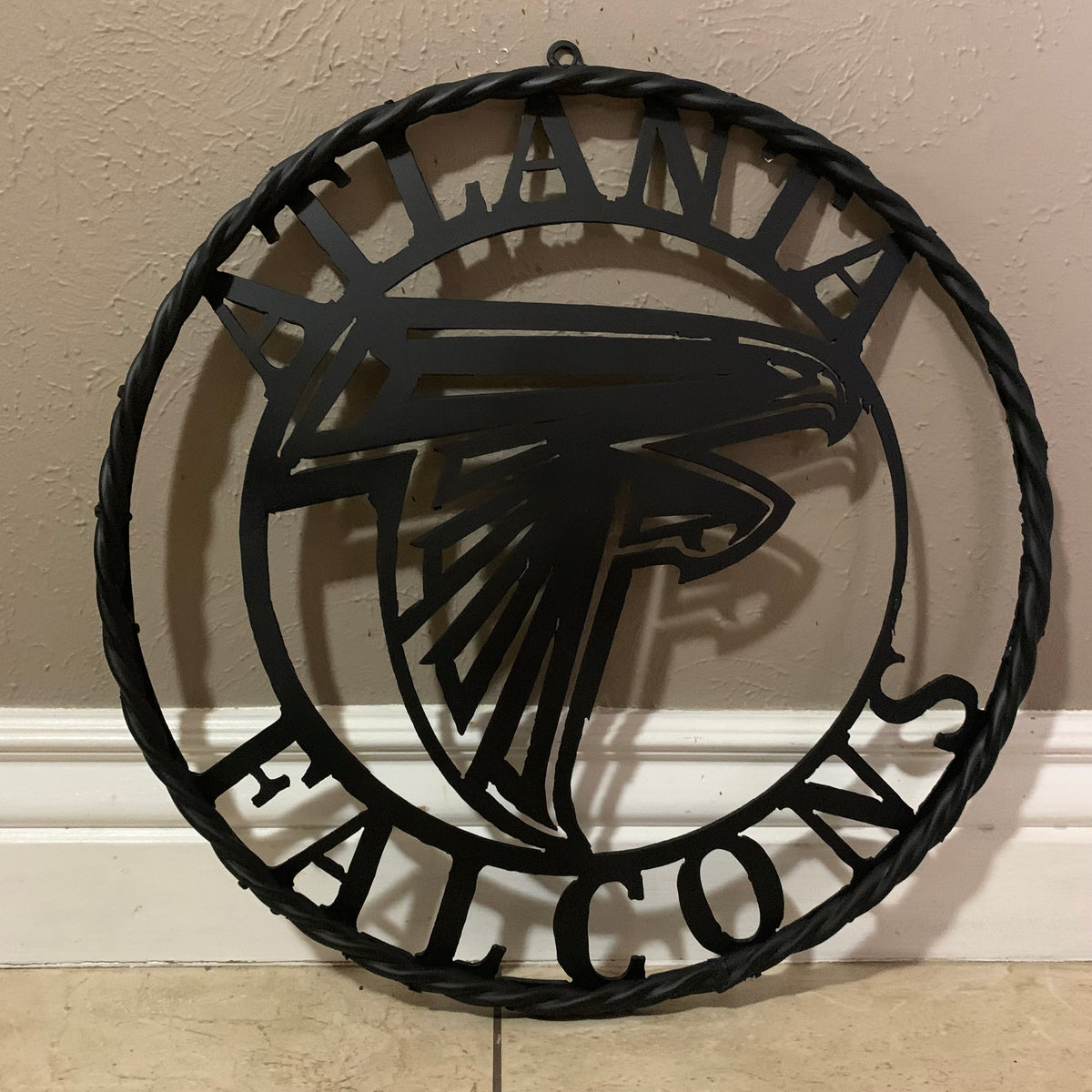 12",18",24",32",36" ATLANTA FALCONS BLACK METAL CUSTOM METAL VINTAGE CRAFT SIGN FOOTBALL TEAM WESTERN HOME DECOR HANDMADE