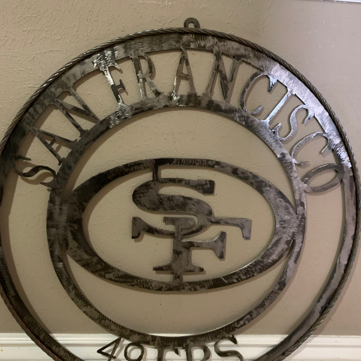 SAN FRANCISCO 49ERS METAL CUSTOM VINTAGE RAW METAL CRAFT TEAM SIGN HANDMADE 12",18",24",32",36",40",50"