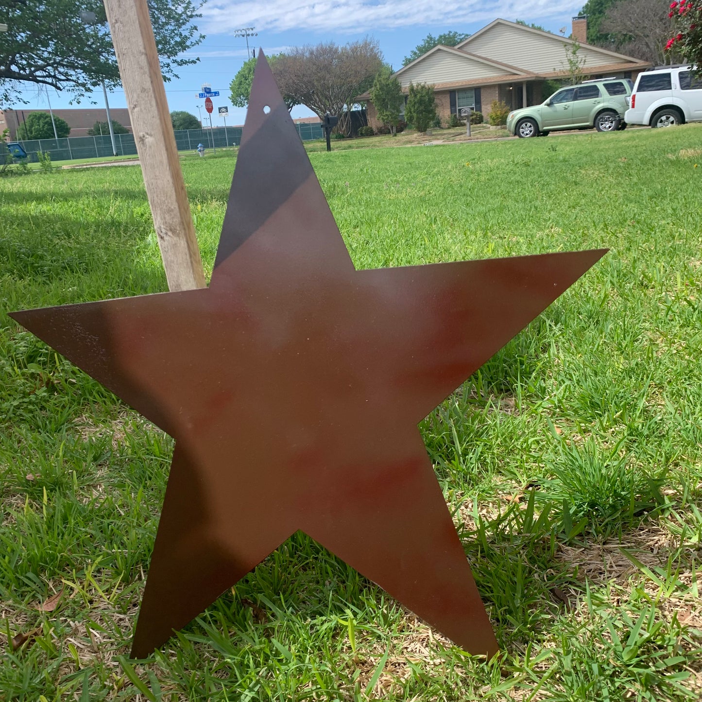 2D FLAT STAR BARN PLAIN LASERCUT METAL BROWN STAR ART WESTERN HOME DECOR HANDMADE #EH12822