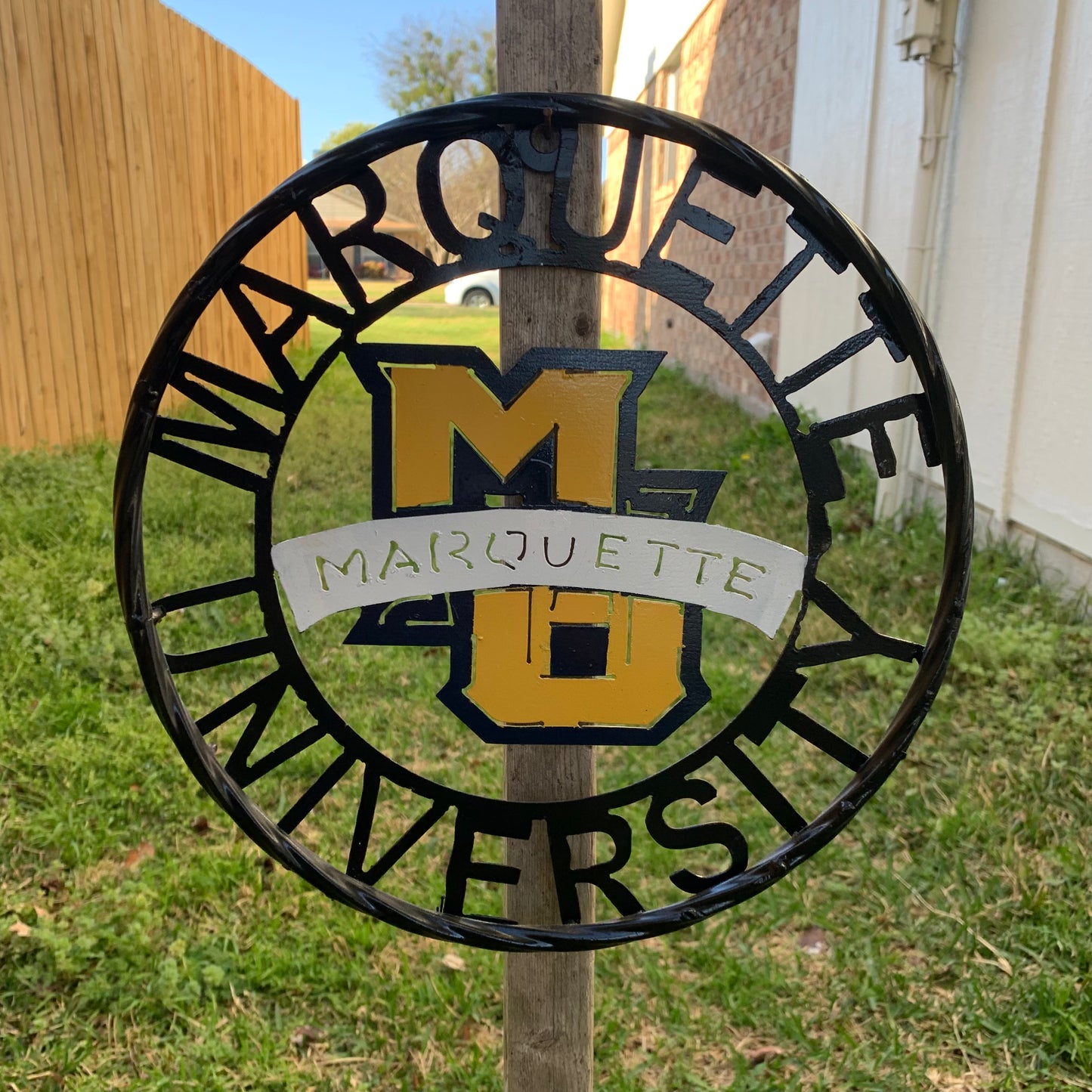 12",18",24" MARQUETTE METAL CUSTOM VINTAGE CRAFT WALL ART TEAM SIGN HANDMADE
