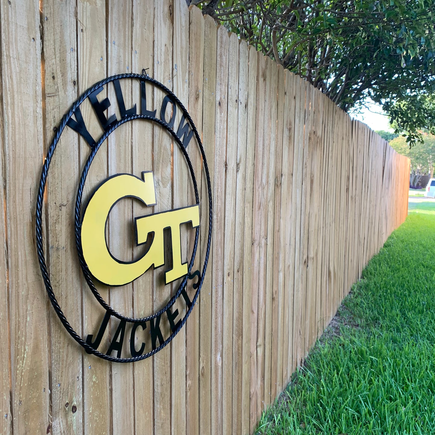 GEORGIA TECH YELLOW JACKETS CUSTOM METAL VINTAGE CRAFT SIGN TEAM WALL ART WESTERN HOME DECOR HANDMADE 12",18",24",32",36"