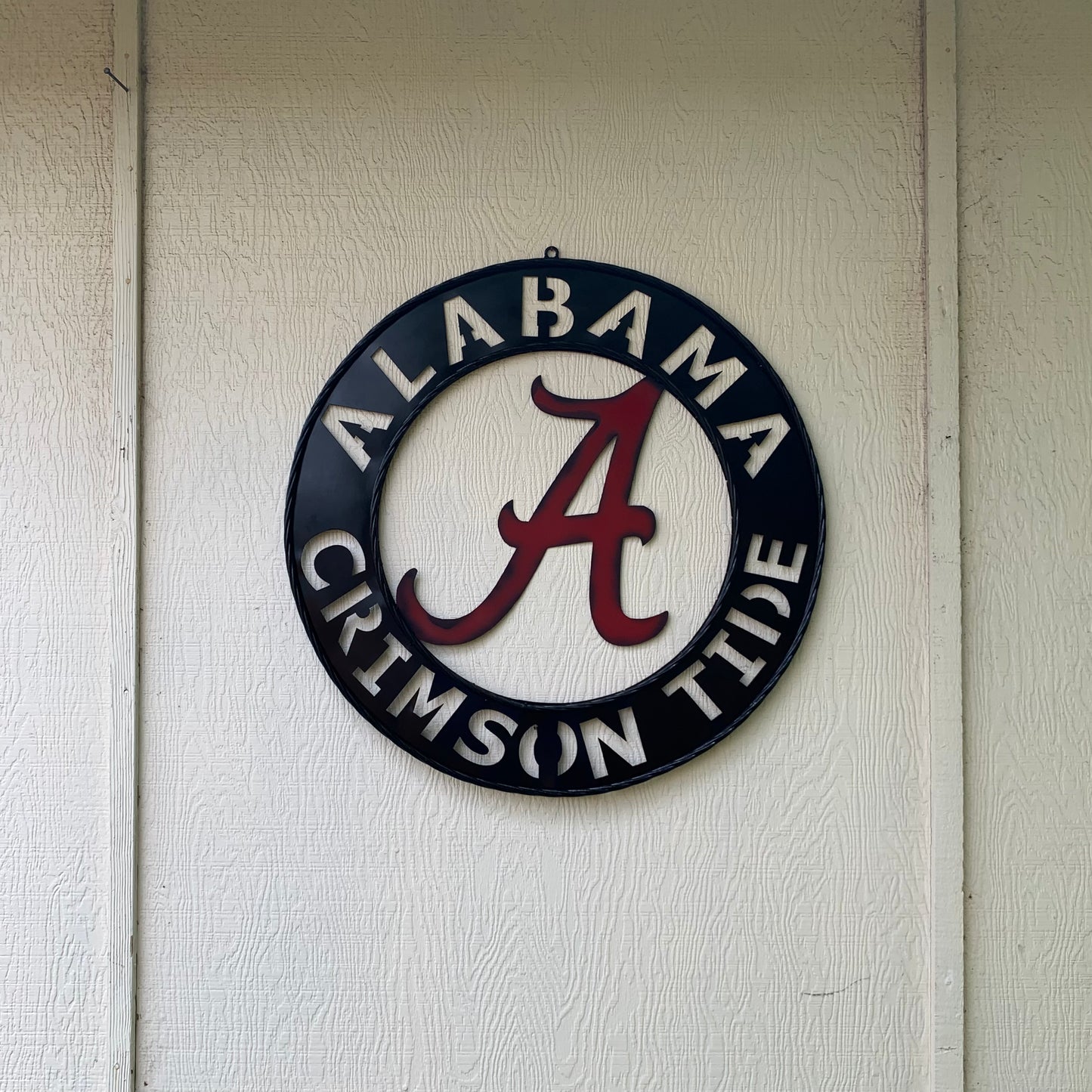 ALABAMA CRIMSON TIDE WIDE BAND RING CUSTOM METAL VINTAGE SIGN TEAM SPORTS HANDMADE