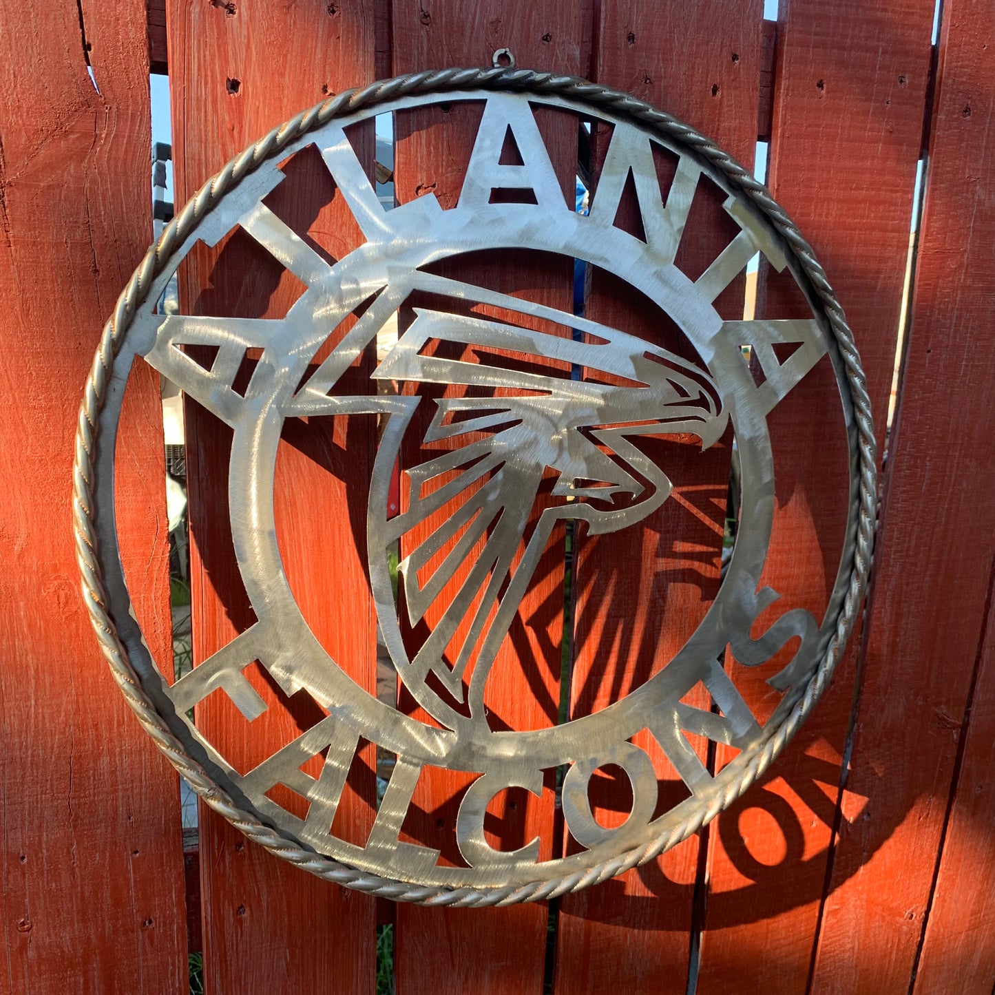 18", 24", 32", 36" ATLANTA FALCONS CUSTOM RAW METAL VINTAGE CRAFT TEAM SIGN HANDMADE