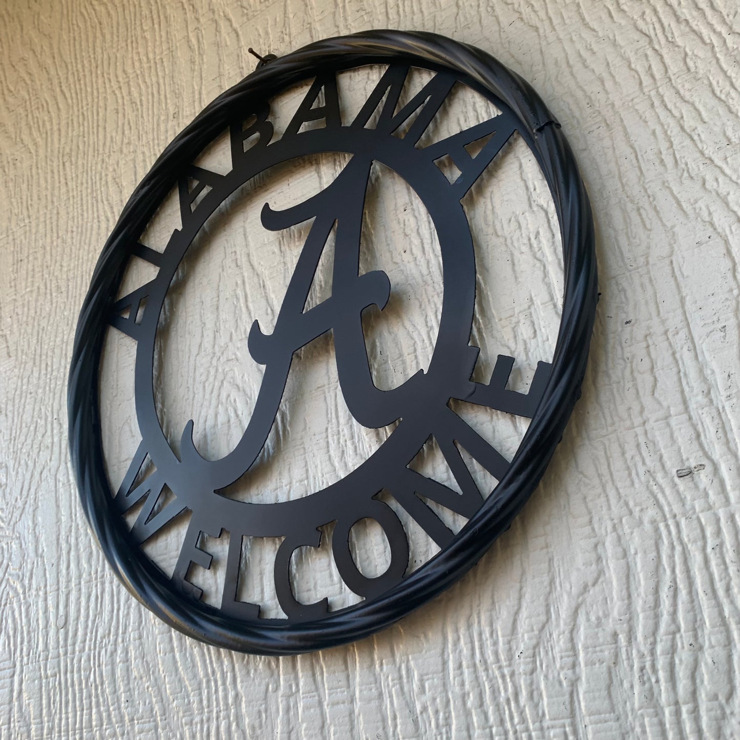 ALABAMA WELCOME CUSTOM ALL BLACK METAL VINTAGE SIGN TEAM HANDMADE
