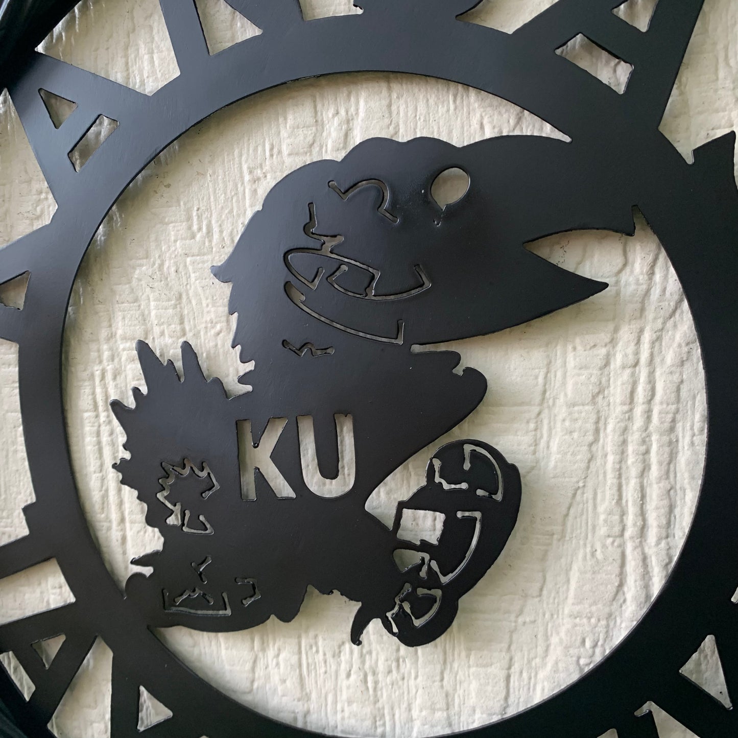 KANSAS JAYHAWKS BLACK METAL CUSTOM VINTAGE CRAFT WALL ART TEAM SIGN HANDMADE