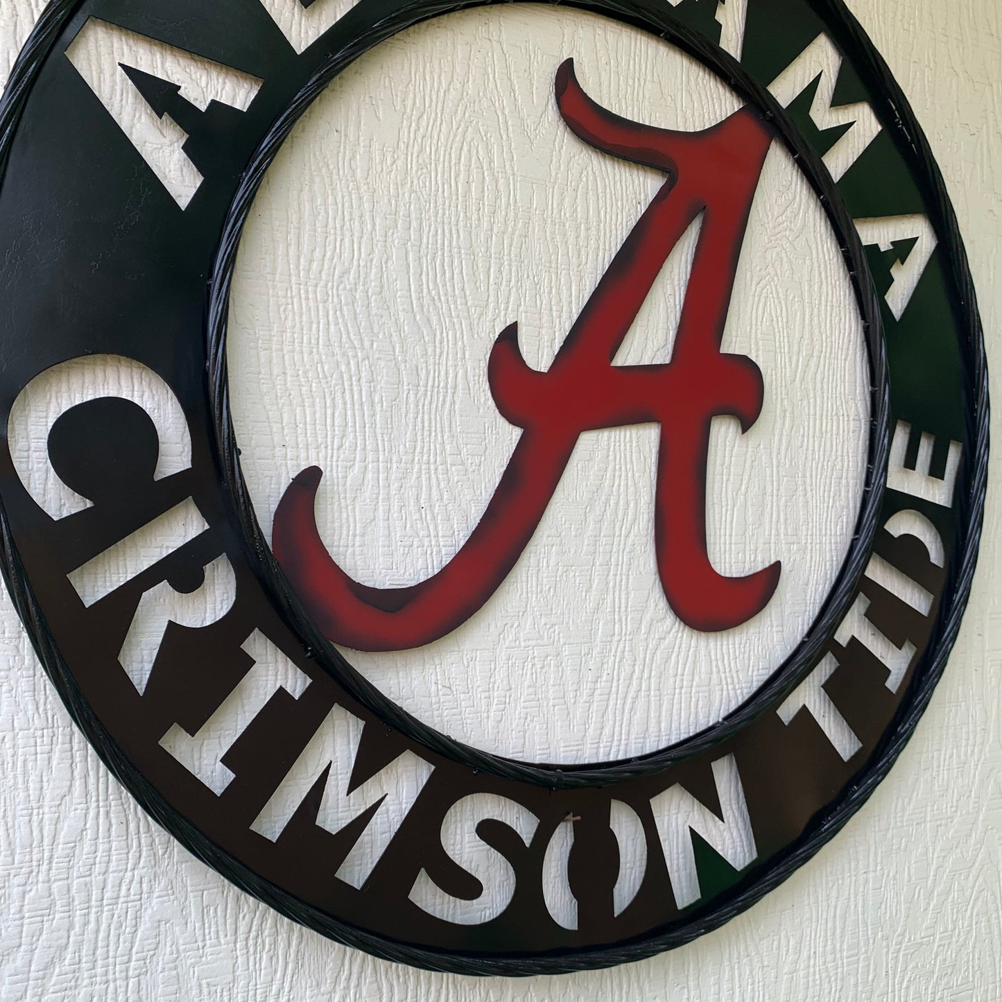 ALABAMA CRIMSON TIDE WIDE BAND RING CUSTOM METAL VINTAGE SIGN TEAM SPORTS HANDMADE