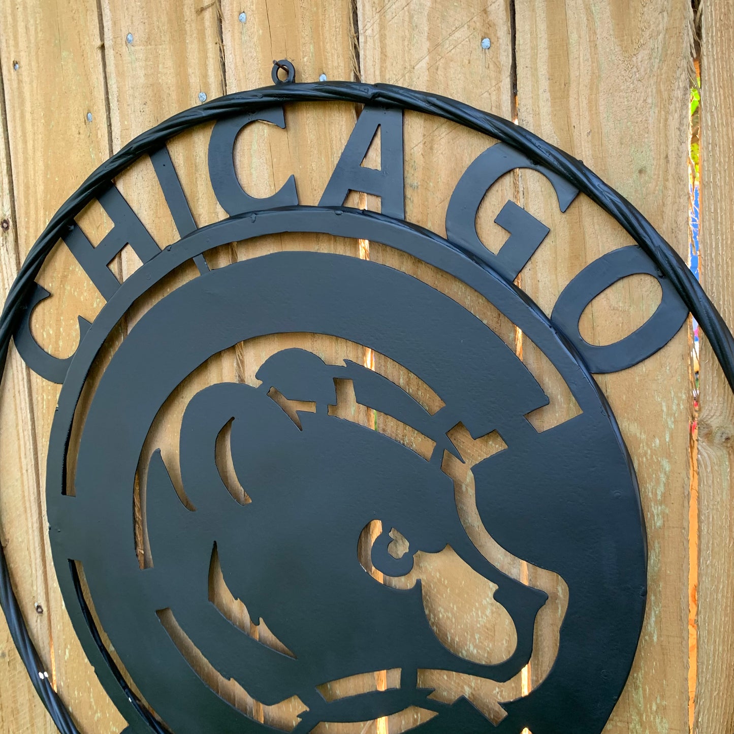 12", 18", 24", 32" CHICAGO CUBS CUSTOM BLACK & RAW METAL VINTAGE CRAFT TEAM SPORTS SIGN HANDMADE