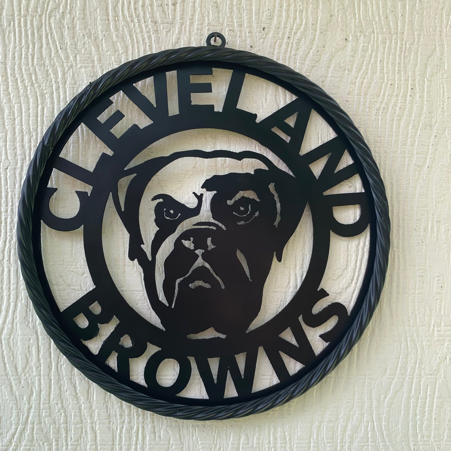 CLEVELAND BROWNS METAL CUSTOM VINTAGE CRAFT ART HANDMADE RUSTIC BLACK
