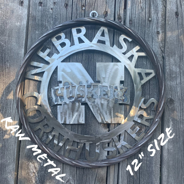 12", 18", 24", 32" NEBRASKA HUSKERS RAW METAL CUSTOM VINTAGE CRAFT TEAM SIGN