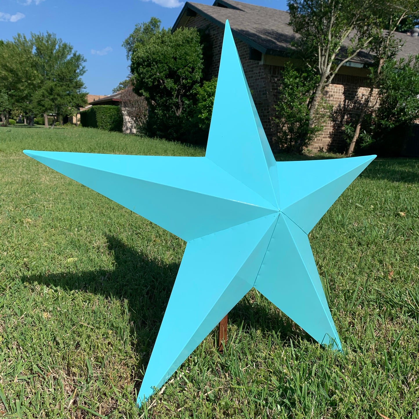 #EH11132 TURQUOISE BARN METAL STAR WALL ART WESTERN HOME DECOR HANDMADE NEW