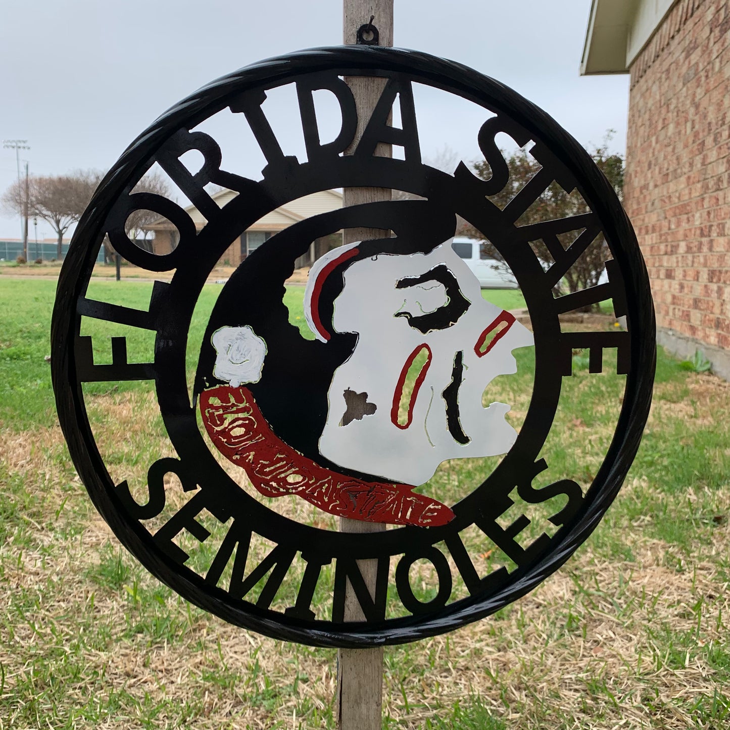 12", 18", 24", 32" FSU FLORIDA STATE SEMINOLES INDIAN LOGO METAL CUSTOM VINTAGE CRAFT TEAM SIGN