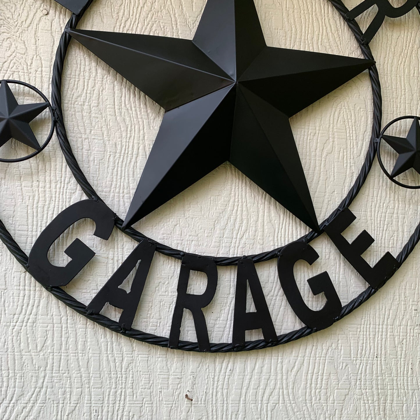 LONESTAR GARAGE STYLE CUSTOM BARN NAME STAR LONESTAR GARAGE METAL NAME BARN STAR WITH TWISTED ROPE RING 3d STAR ART WESTERN HOME DECOR RUSTIC BROWN