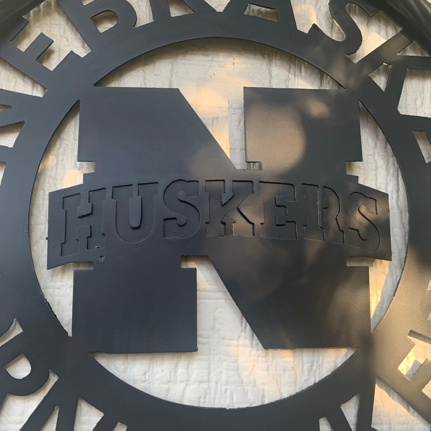 12" NEBRASKA HUSKERS BLACK METAL CUSTOM VINTAGE CRAFT TEAM SIGN