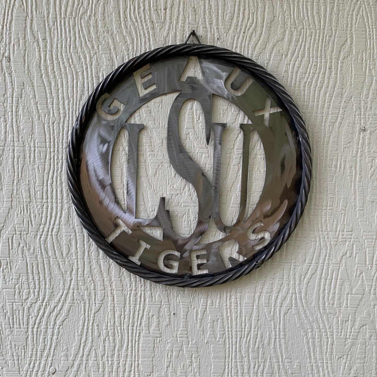 12",18",24",32" LSU GEAUX TIGERS CUSTOM RAW METAL VINTAGE CRAFT TEAM SIGN WESTERN HOME DECOR HANDMADE