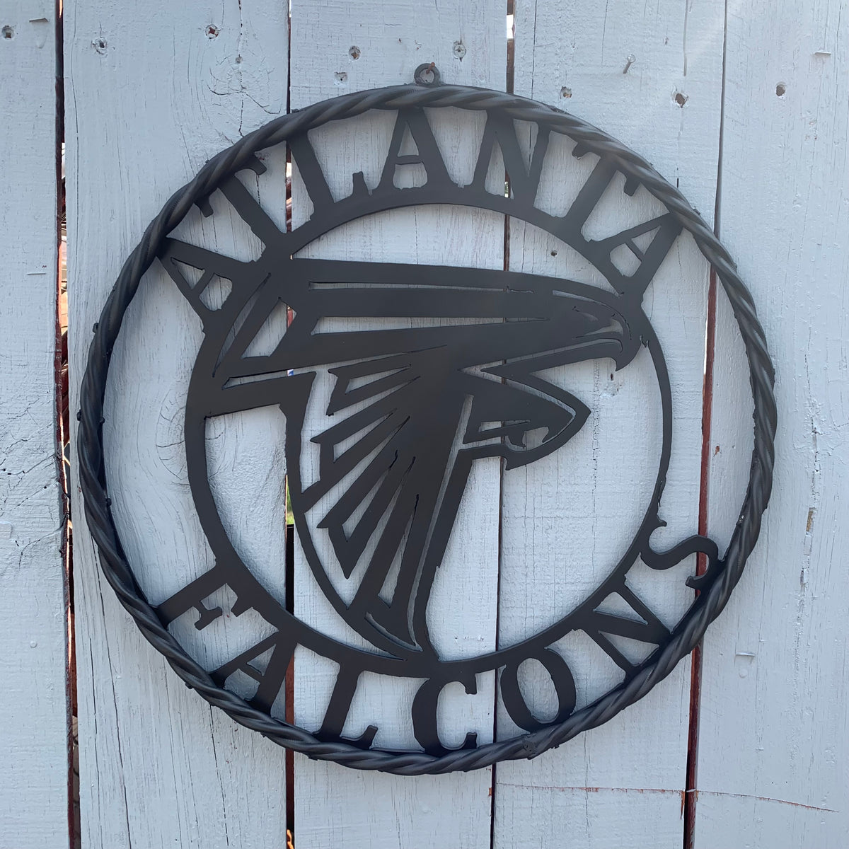 12",18",24",32",36" ATLANTA FALCONS BLACK METAL CUSTOM METAL VINTAGE CRAFT SIGN FOOTBALL TEAM WESTERN HOME DECOR HANDMADE
