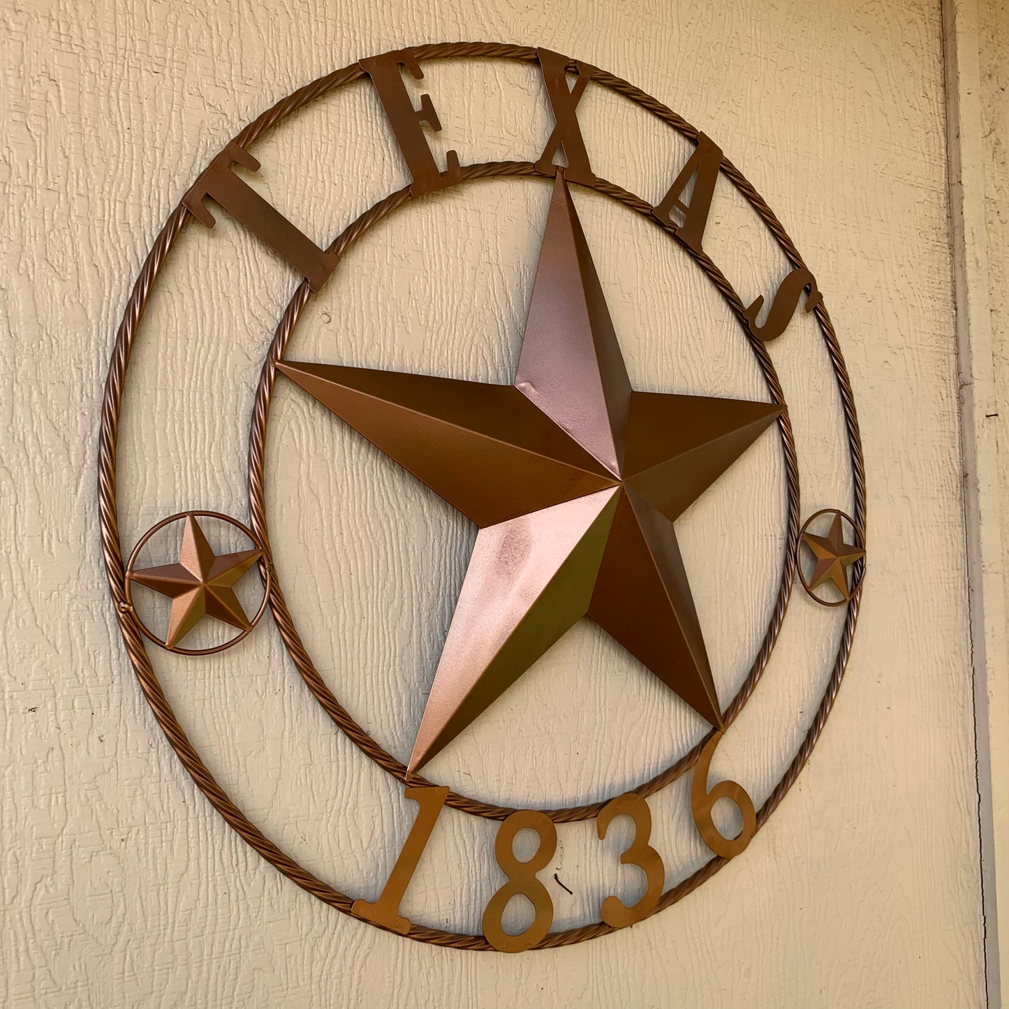 24", 32",36",40" TEXAS 1836 HAMMERED COPPER  BARN STAR METAL WALL WESTERN HOME DECOR HANDMADE NEW
