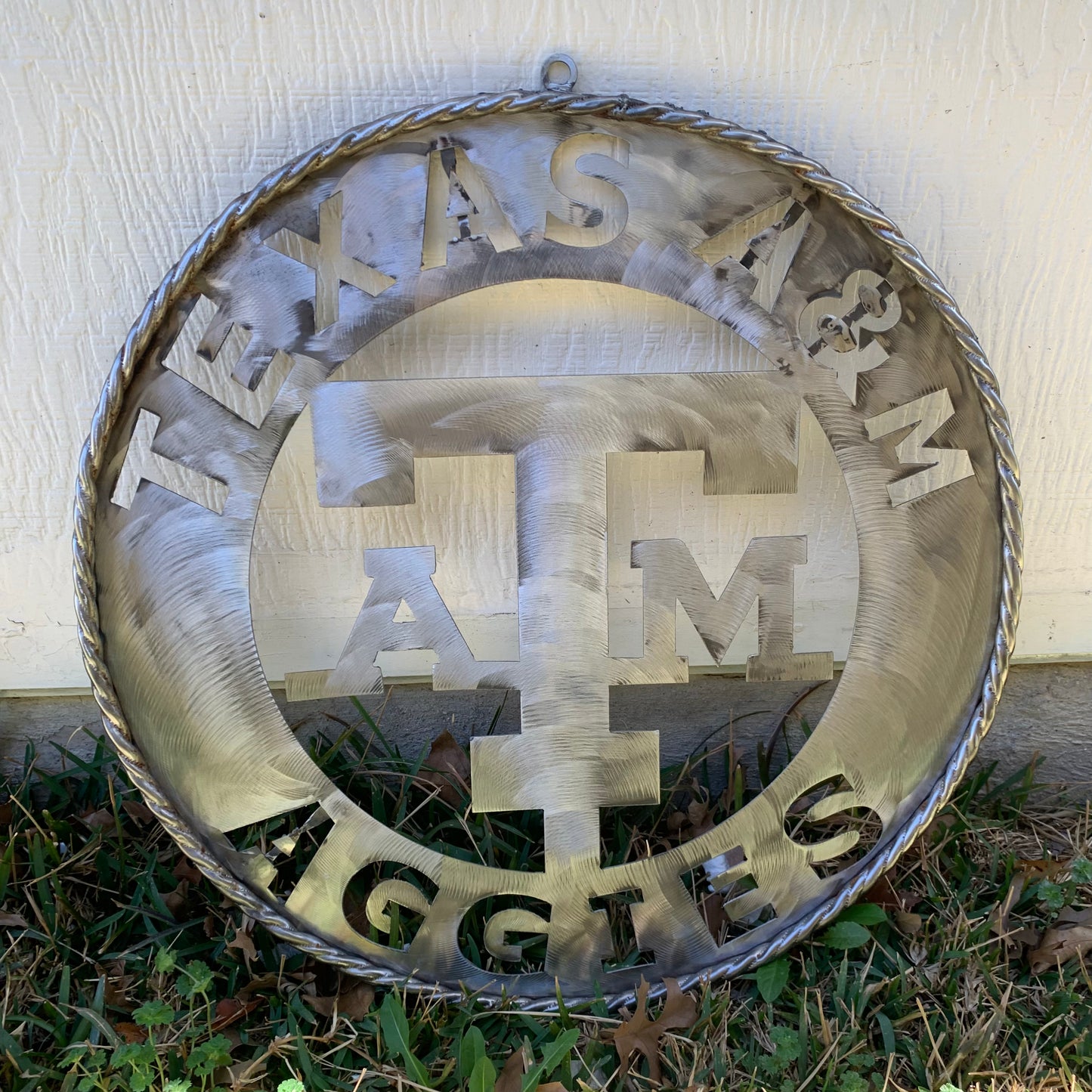TEXAS A&M WIDE BAND RAW METAL CUSTOM VINTAGE CRAFT WALL ART TEAM SIGN HANDMADE