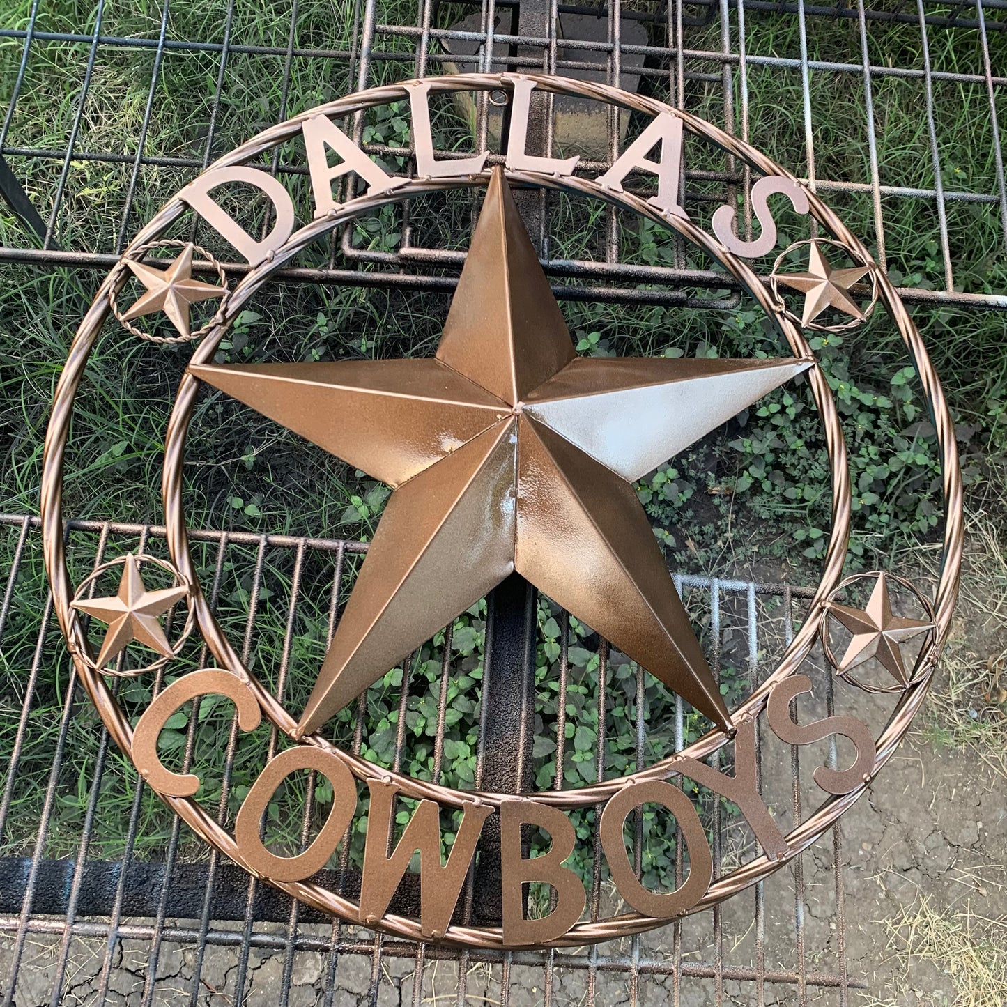 DALLAS COWBOYS BRONZE STAR METAL ART WESTERN HOME WALL DECOR, SIZE:24",32",36",40",42",44",46",50"