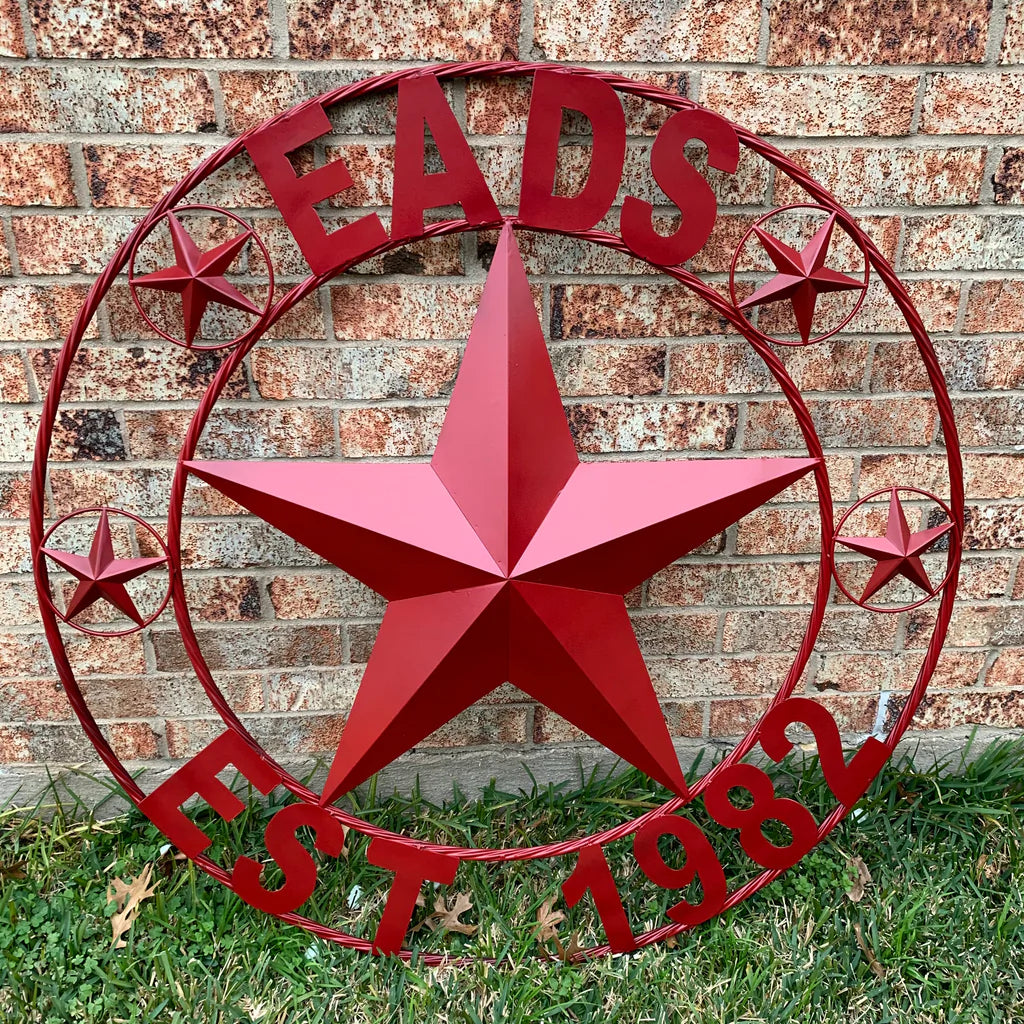 PHILLIPS STYLE YOUR CUSTOM STAR METAL NAME RUSTIC BURGUNDY RED PHILLIPS CUSTOM 3d STAR METAL NAME BARN STAR TWISTED ROPE RING DESIGN METAL WALL ART HOME DECOR ANY SIZE