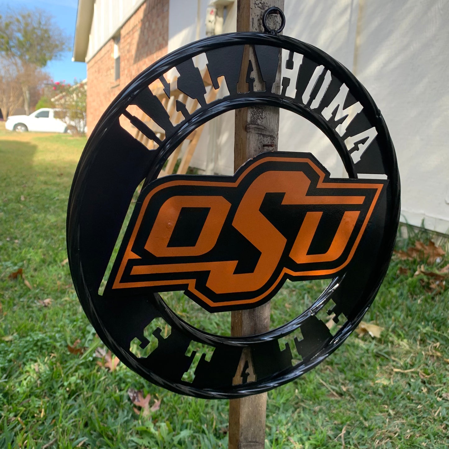 12" OSU OKLAHOMA STATE COWBOYS CUSTOM METAL VINTAGE CRAFT SIGN WESTERN HOME DECOR HANDMADE