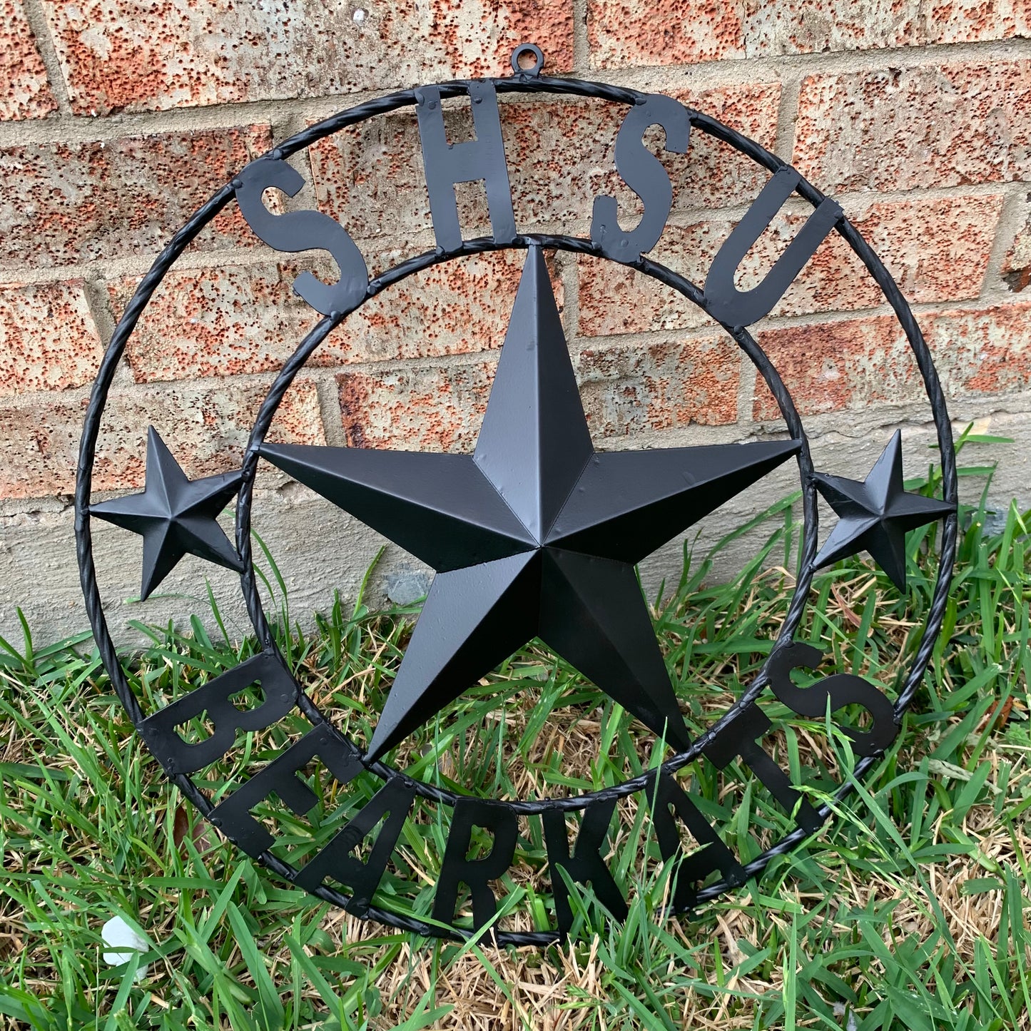 24",32" SHSU SAM HOUSTON BEARKATS RUSTIC BLACK METAL CUSTOM VINTAGE CRAFT RUSTIC BLACK TEAM STAR HANDMADE