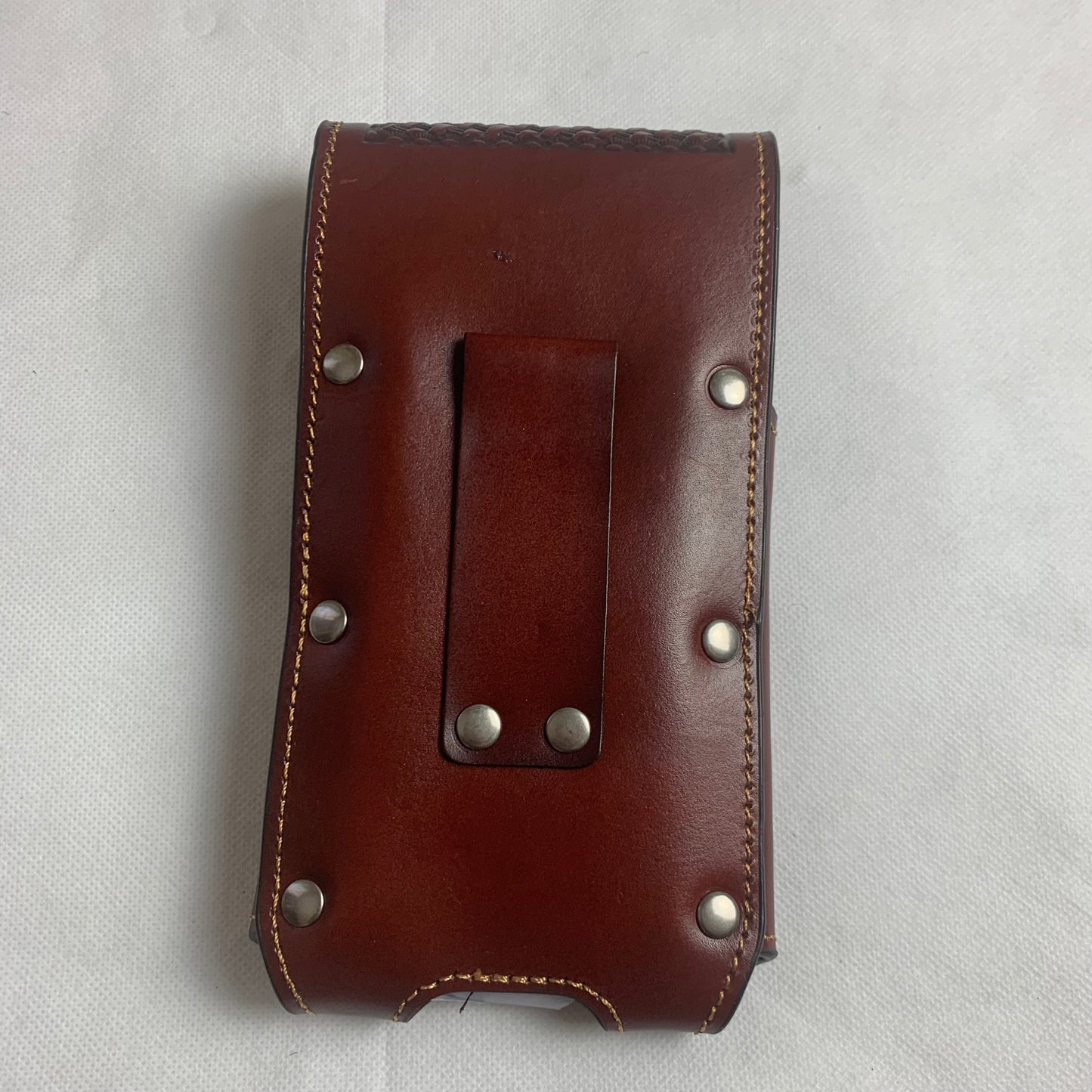7.5" LONGHORNS COFFEE BROWN LEATHER POUCH EXTRA LARGE  BELT LOOP HOLSTER CELL PHONE CASE UNIVERSAL OVERSIZE