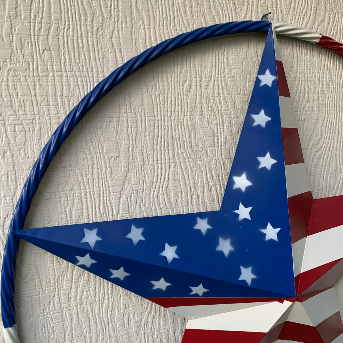 USA AMERICANA FLAG STAR METAL RED WHT BLUE STAR WESTERN HOME DECOR HANDMADE 12",16",24",32"36",38",40",48"