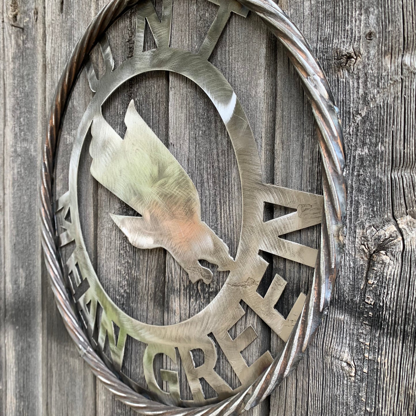 12", 18", 24", 32" UNT MEAN GREEN RAW METAL CUSTOM VINTAGE CRAFT WALL ART TEAM SIGN HANDMADE