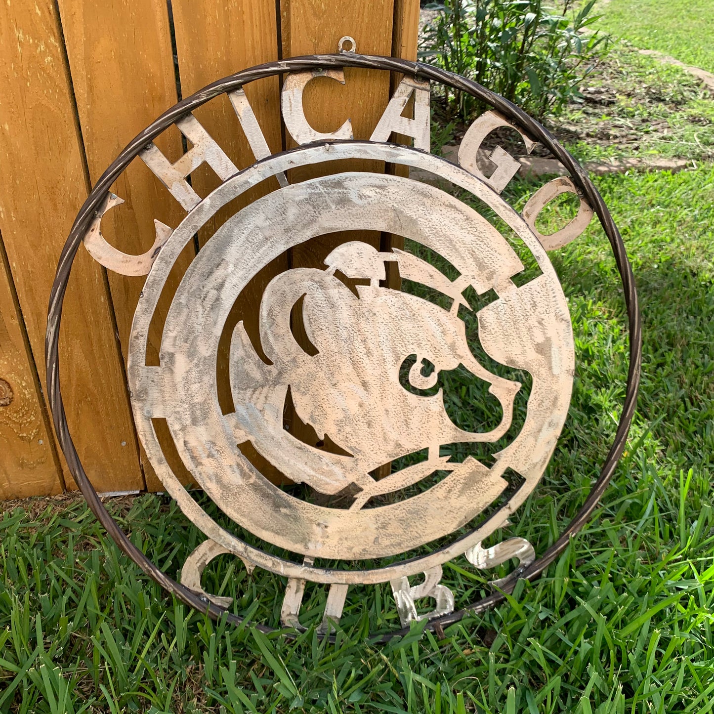 12", 18", 24", 32" CHICAGO CUBS CUSTOM RAW METAL VINTAGE CRAFT TEAM SPORTS SIGN HANDMADE