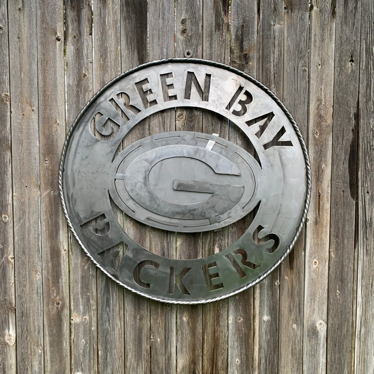 12",18",24",32",36" RAW METAL GREEN BAY PACKERS DISC CUSTOM METAL VINTAGE CRAFT TEAM SPORTS SIGN HANDMADE