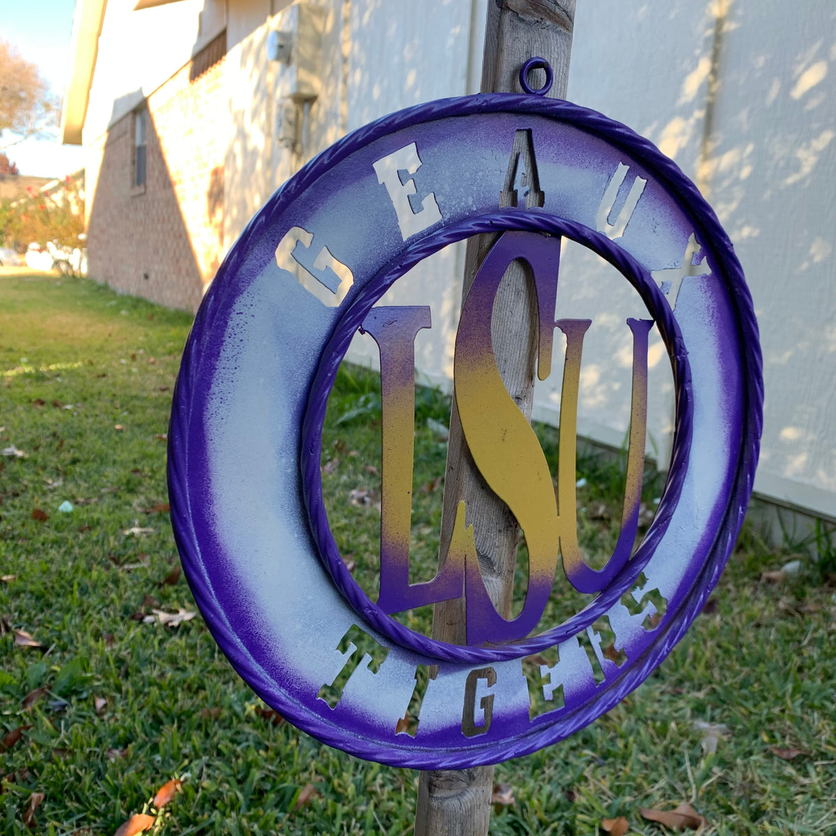 12",18",24",32" LSU GEAUX TIGERS CUSTOM METAL VINTAGE CRAFT SIGN TEAM WALL ART WESTERN HOME DECOR
