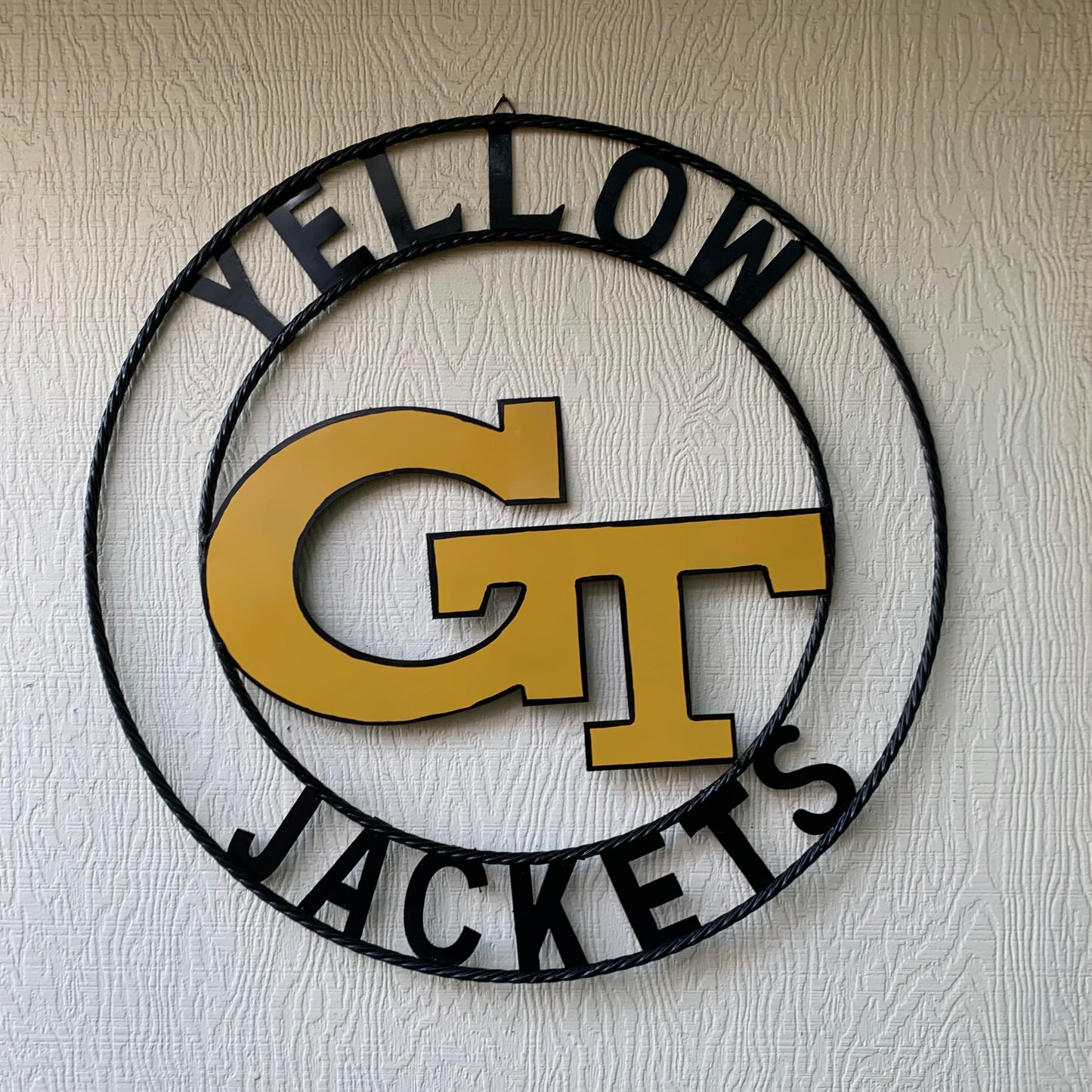 GEORGIA TECH YELLOW JACKETS CUSTOM METAL VINTAGE CRAFT SIGN TEAM WALL ART WESTERN HOME DECOR HANDMADE 12",18",24",32",36"