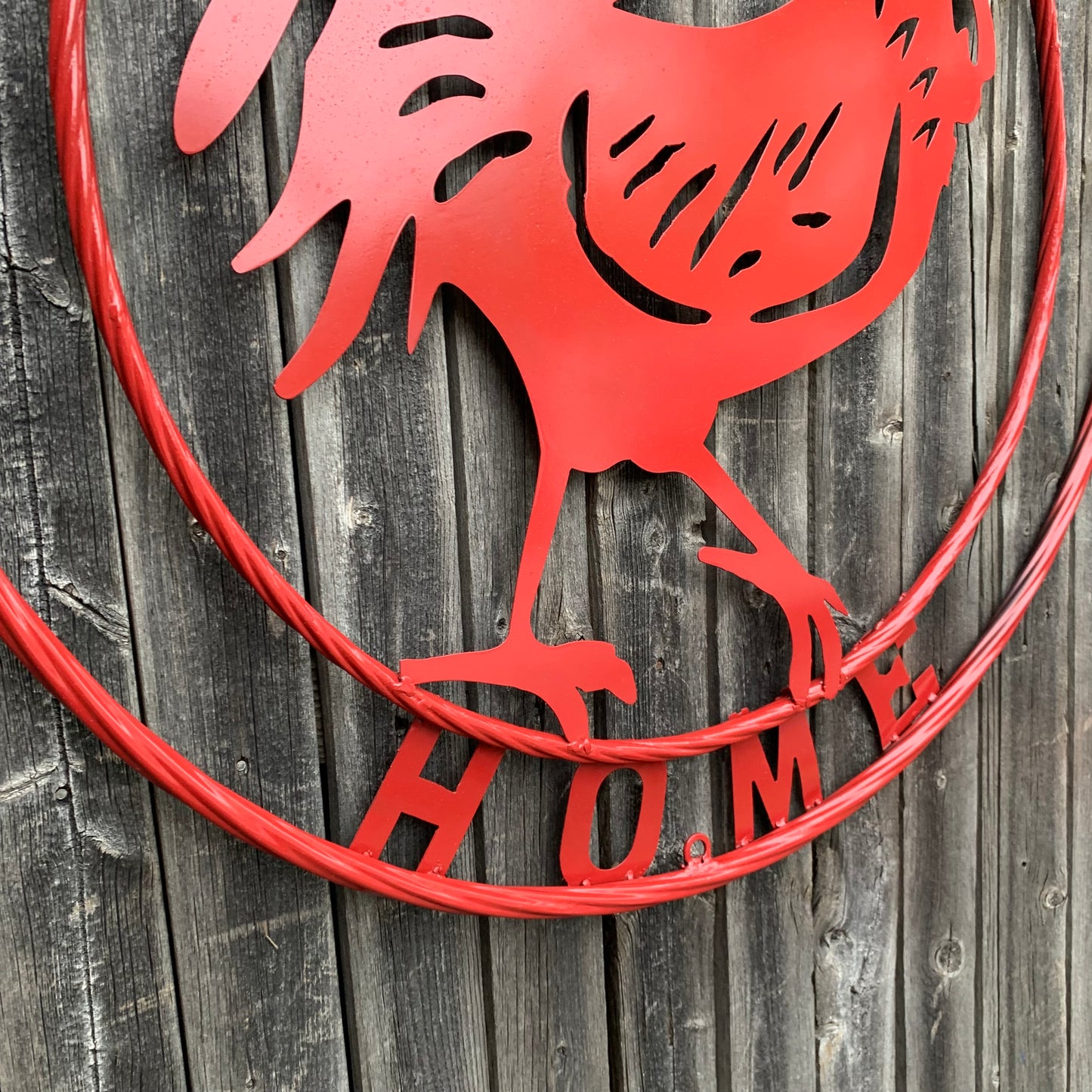 YOUR CUSTOM NAME RED ROOSTER LASERCUT METAL ART WITH RING DESIGN WESTERN METAL ANIMAL ART HOME WALL DECOR BRAND NEW