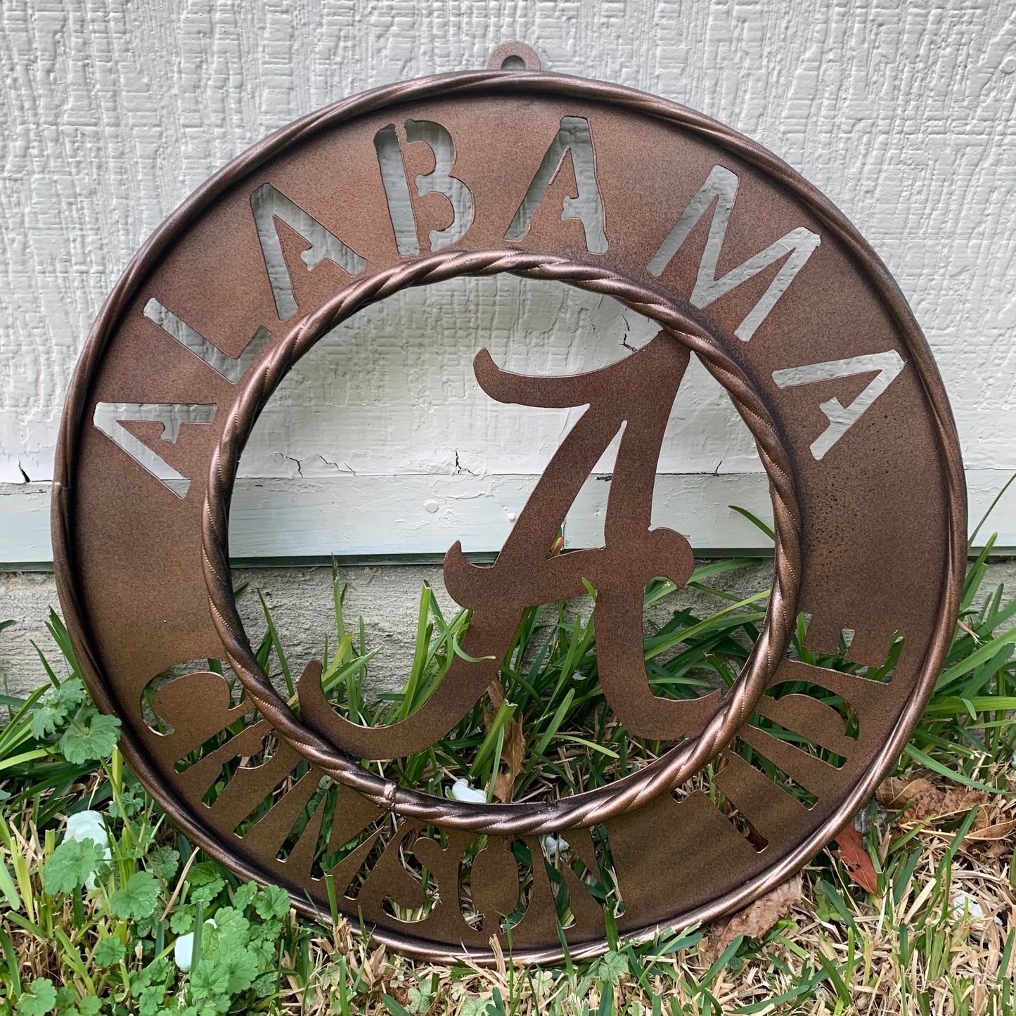 ALABAMA CRIMSON TIDE WIDE BAND RING CUSTOM METAL VINTAGE CRAFT TEAM SIGN HANDMADE